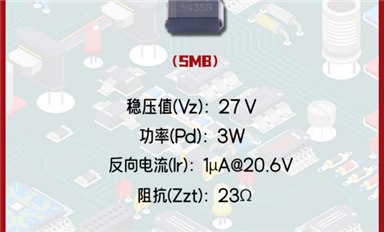 【每日一品】Slkor薩科微27V穩定電壓值的穩壓二極管1SMB5935B，廣泛應用于汽車充電系統等領域